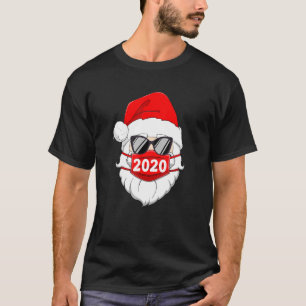 Santa With Face Mask Christmas 2020 Family Pyjamas T-Shirt