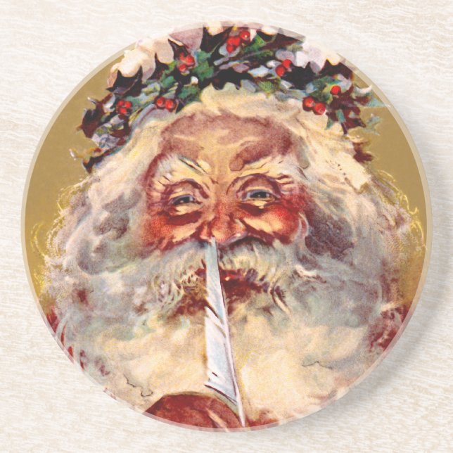 Santa with Feather Coaster (Front)