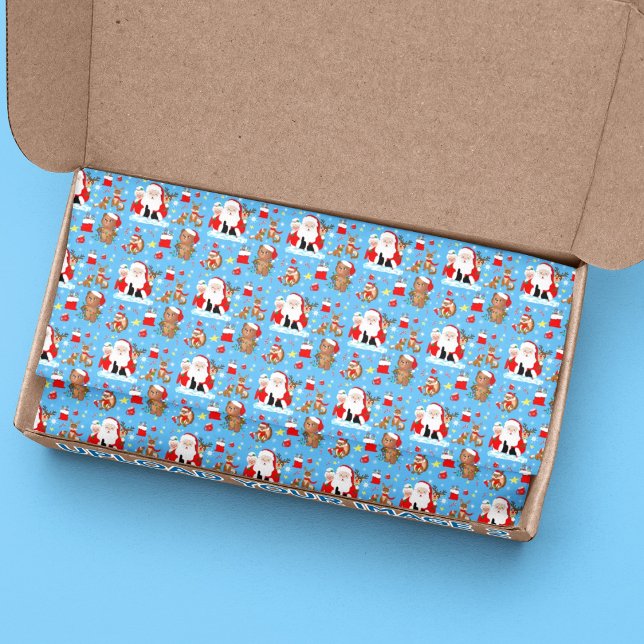 Santa With Forest Animals  Tissue Paper (A versatile tissue paper for gift giving and crafts.)