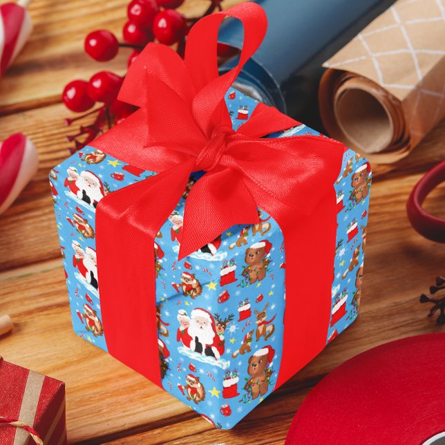Santa With Forest Animals  Wrapping Paper (Creator Uploaded)