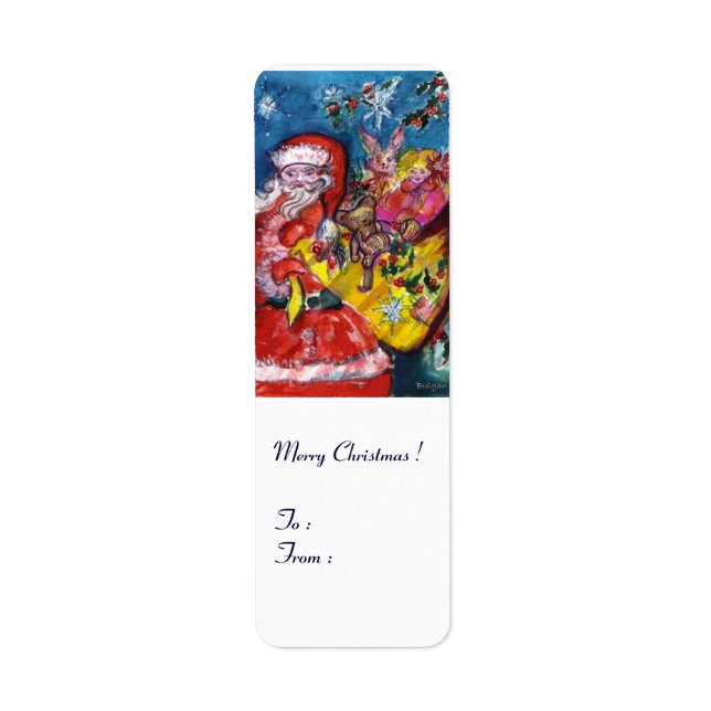 SANTA WITH GIFTS RETURN ADDRESS LABEL (Front)