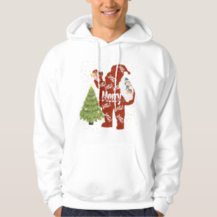 Santa With Gifts White Hoodie