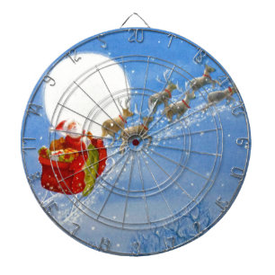 Santa with his flying Reindeer Dartboard