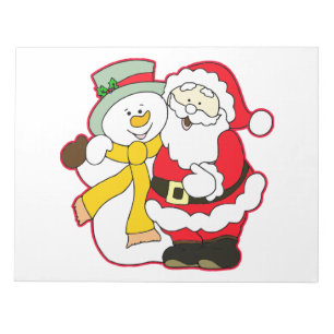 SANTA WITH ICE MAN AT CHRISTMAS. HO! HO! HO! NOTEPAD