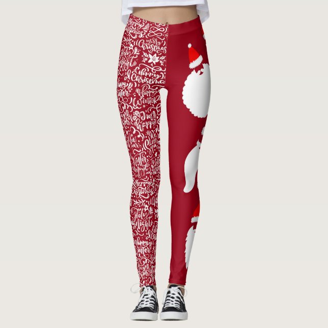 Santa with letter art leggings (Front)