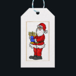 Santa with Menorah Chrismukkah Gift Tag<br><div class="desc">This is gift tag goes with the gift wrap that I have in which Santa is holding a menorah.  On the back is the information area for To and From.  Designed by Sheila Cicchi,  Brownielocks.com. All Rights Reserved.</div>