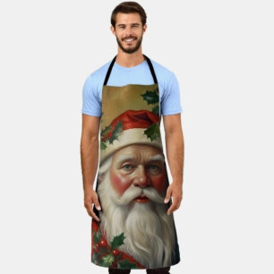 Santa With Mistletoe Apron
