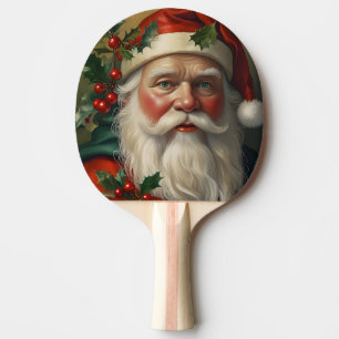 Santa With Mistletoe Ping Pong Paddle