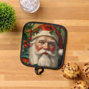 Santa With Mistletoe Pot Holder