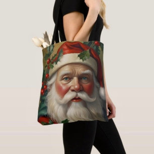 Santa With Mistletoe Tote Bag