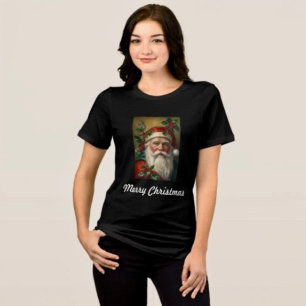Santa With Mistletoe Tri-Blend Shirt