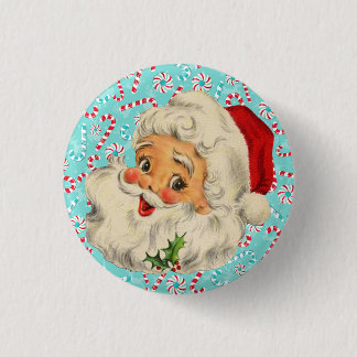 Santa with Peppermints 3 Cm Round Badge
