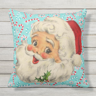 Santa with Peppermints Cushion