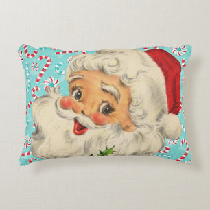Santa with Peppermints Decorative Cushion