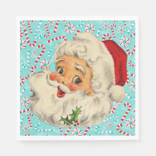 Santa with Peppermints Napkin