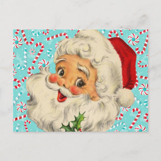 Santa with Peppermints Postcard