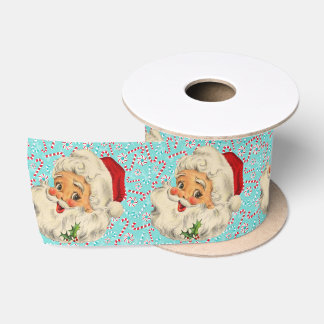 Santa with Peppermints Satin Ribbon