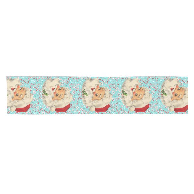 Santa with Peppermints Short Table Runner (Horizontal)