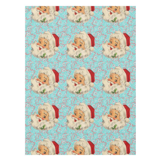 Santa with Peppermints Tablecloth (Front)