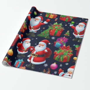 Santa With Presents Holiday Wrapping Paper
