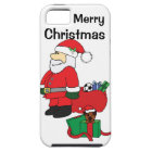 Santa with Puppy in Gift Box iphone case