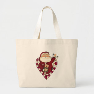 Santa With Ragdoll Tshirts and Gifts Large Tote Bag