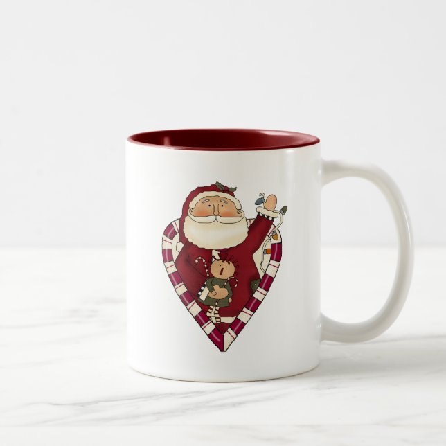 Santa With Ragdoll Tshirts and Gifts Two-Tone Coffee Mug (Right)