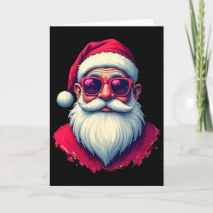 Santa With Red Sungles In A Clic Holiday Style Card
