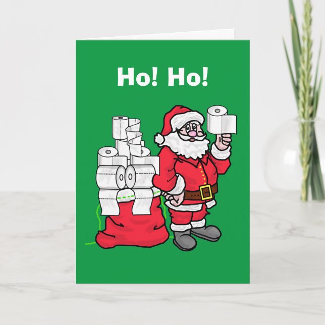Santa with Sack of TP Christmas Card (Front)