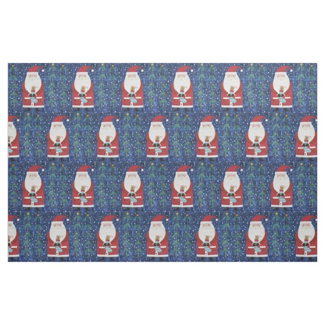 Santa with Stocking Fabric (Fat Quarter)