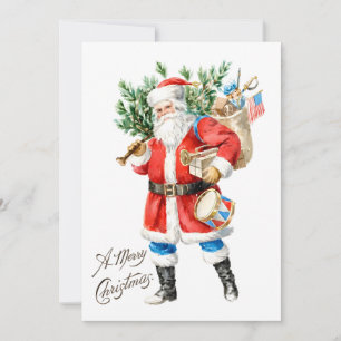Santa with Toys and Drum Invitation