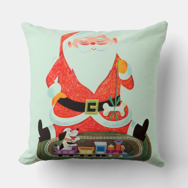 Santa with Train Cushion (Front)