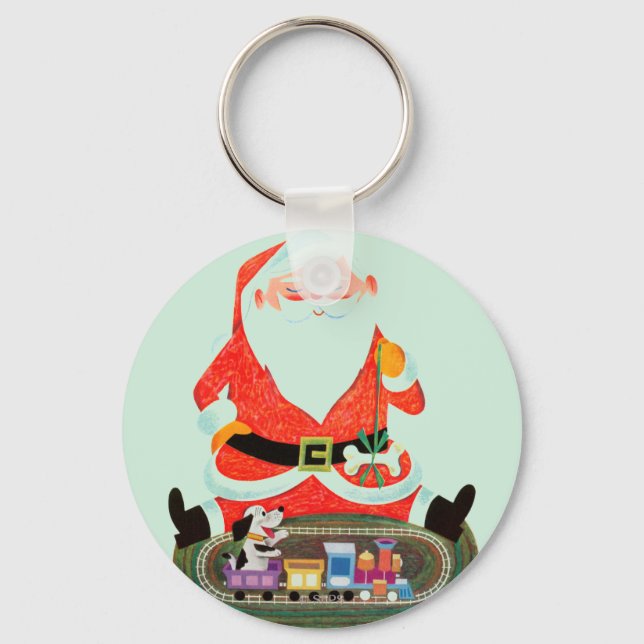 Santa with Train Key Ring (Front)