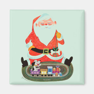 Santa with Train Magnet