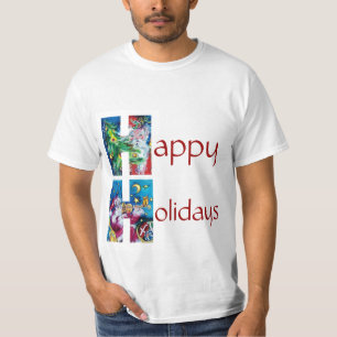 SANTA  WITH VIOLIN  AND CHRISTMAS TREE H MONOGRAM T-Shirt