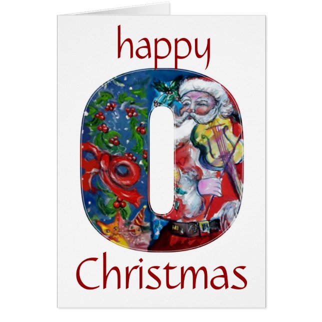 SANTA WITH VIOLIN  O MONOGRAM (Front)