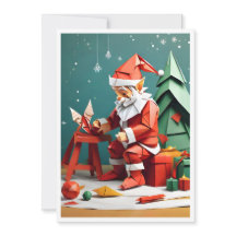 Santa working in his shop Origami style