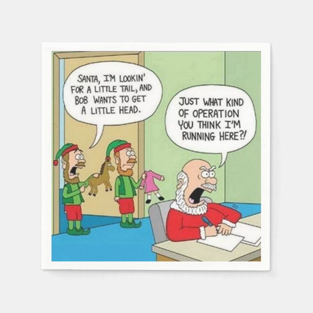 Santa Workshop Operation Napkin (Front)