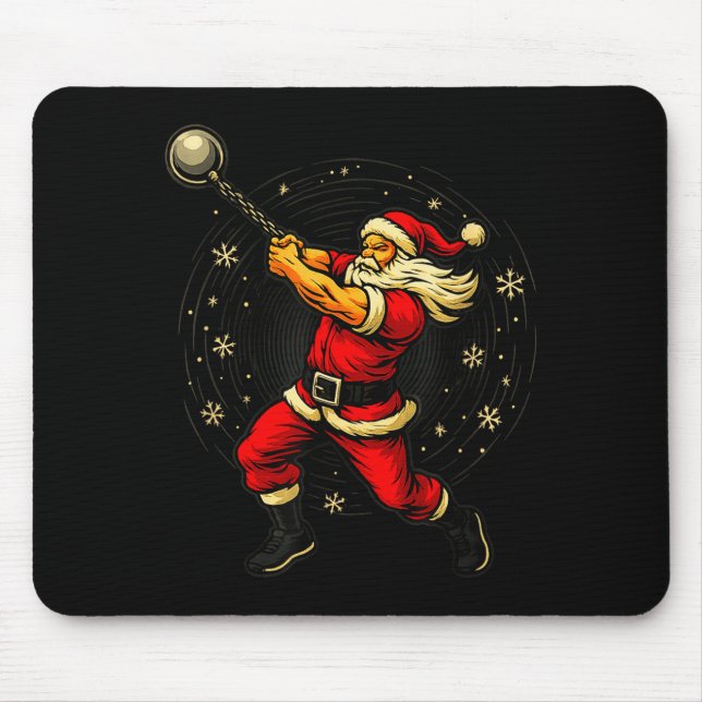 Santa Wrecking Ball Christmas Gym Fitness Humor  Mouse Pad (Front)