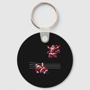 Santa Wrestling Christmas Wrestler Funny Xmas  Key Ring