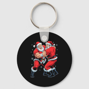 Santa Wrestling Lover Funny Wrestler Xmas Christma Key Ring