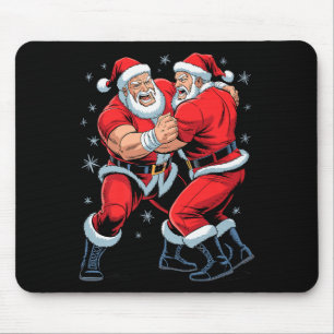 Santa Wrestling Lover Funny Wrestler Xmas Christma Mouse Pad
