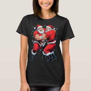Santa Wrestling Lover Funny Wrestler Xmas Christma T-Shirt