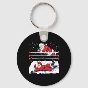 Santa Wrestling Lover Wrestler Christmas Xmas Paja Key Ring