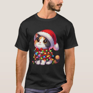 Santa Xmas Costume Calico cat For This Christmas  T-Shirt