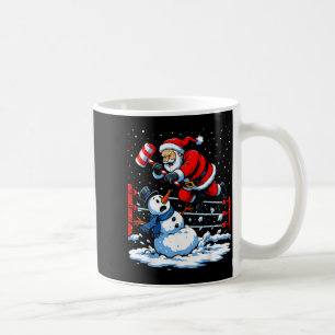 Santa Xmas Snow Lights Wrestling Funny Wrestling C Coffee Mug