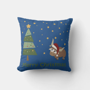Santa Yak Christmas Scene Cushion