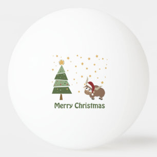 Santa Yak Christmas Scene Ping Pong Ball