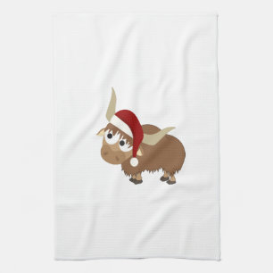 Santa Yak Tea Towel