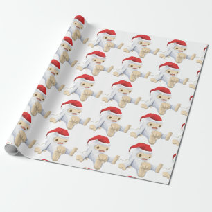 Santa Yeti Matte Wrapping Paper, 30" x 6' Wrapping Paper